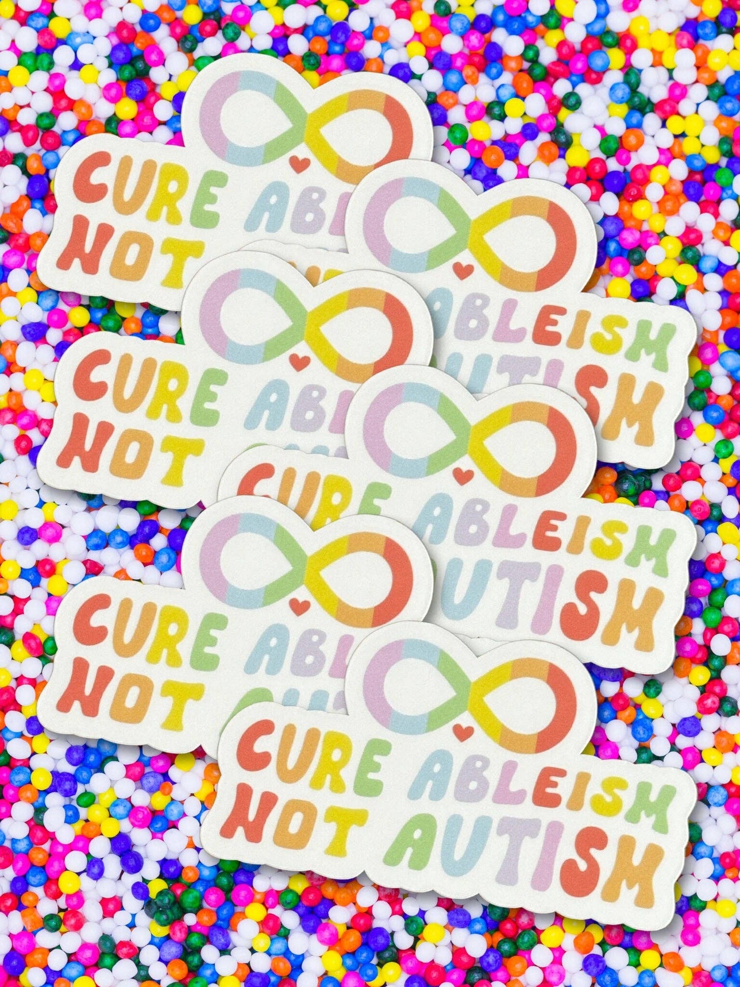 Cure Ableism Not Autism Vinyl Sticker