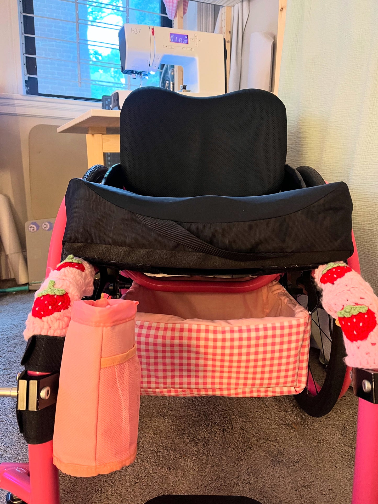 Custom under-seat wheelchair basket