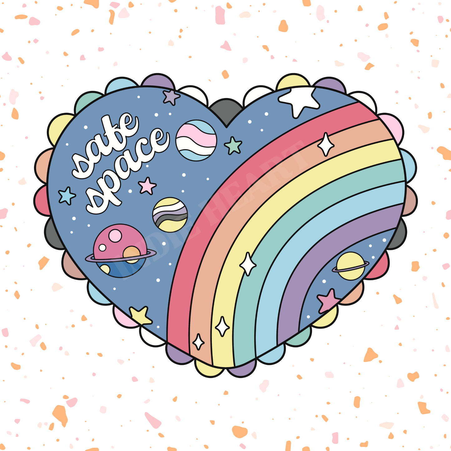 Safe Space Rainbow Heart Vinyl Sticker – LGBTQ+ Pride 