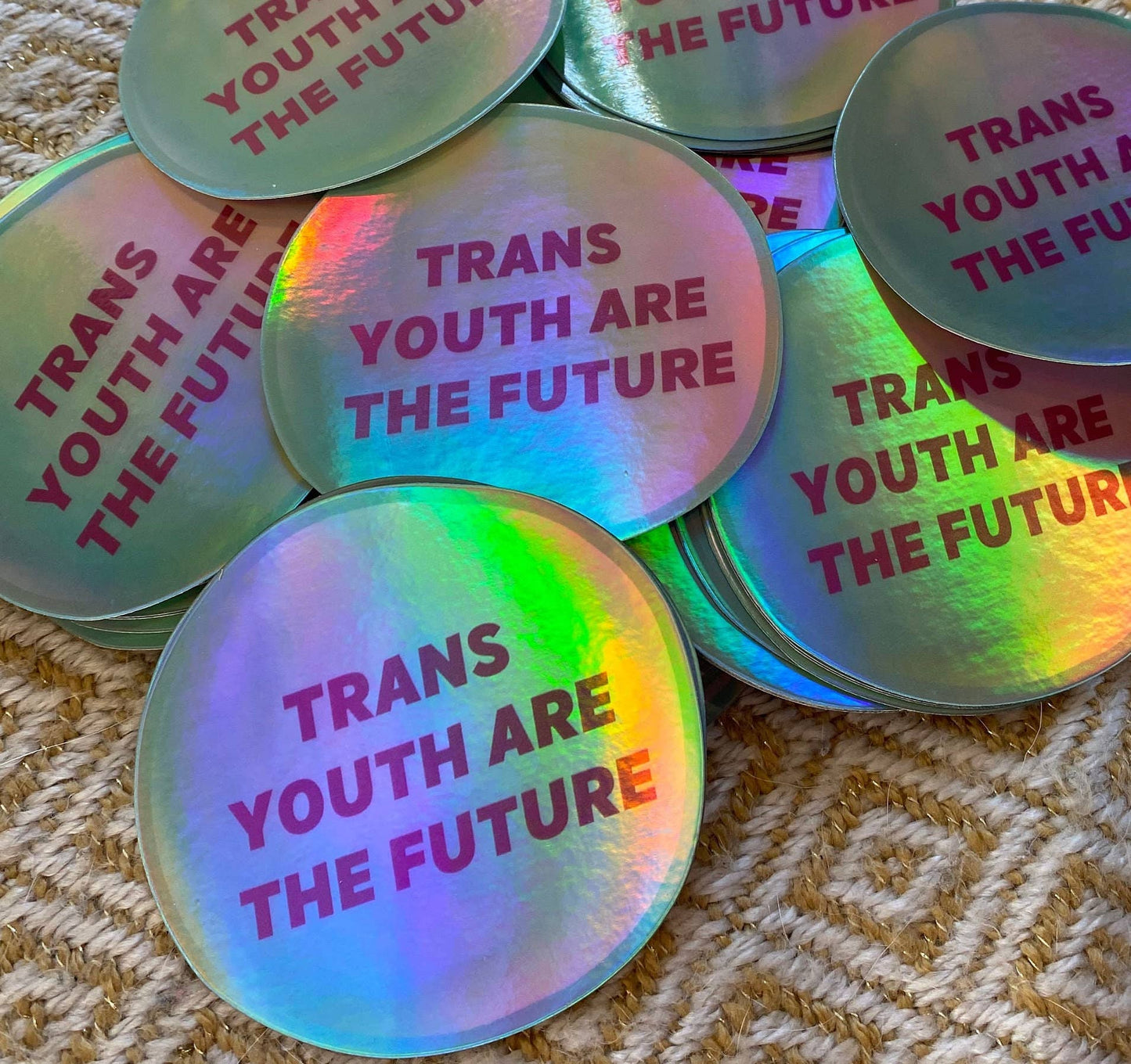 Trans Youth Are the Future Holographic Sticker