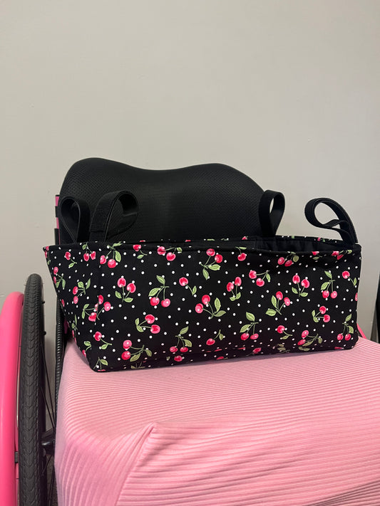 Black Cherries Wheelchair Basket