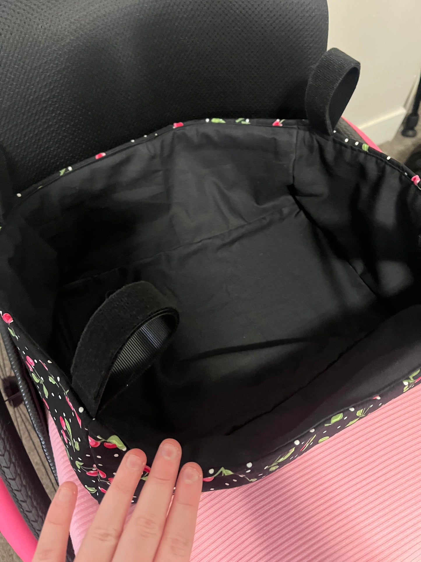 Black Cherries Wheelchair Basket