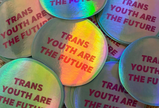 Trans Youth Are the Future Holographic Sticker